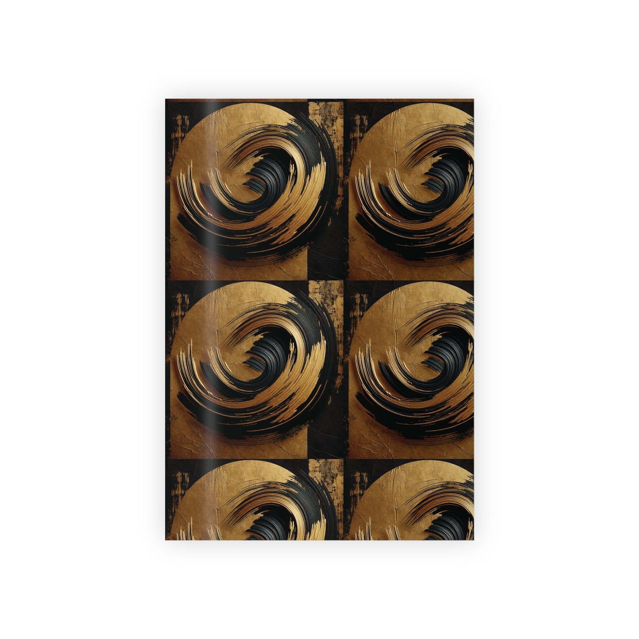 Gift Wrapping Paper - Rols - Golden brushstroke on the black background