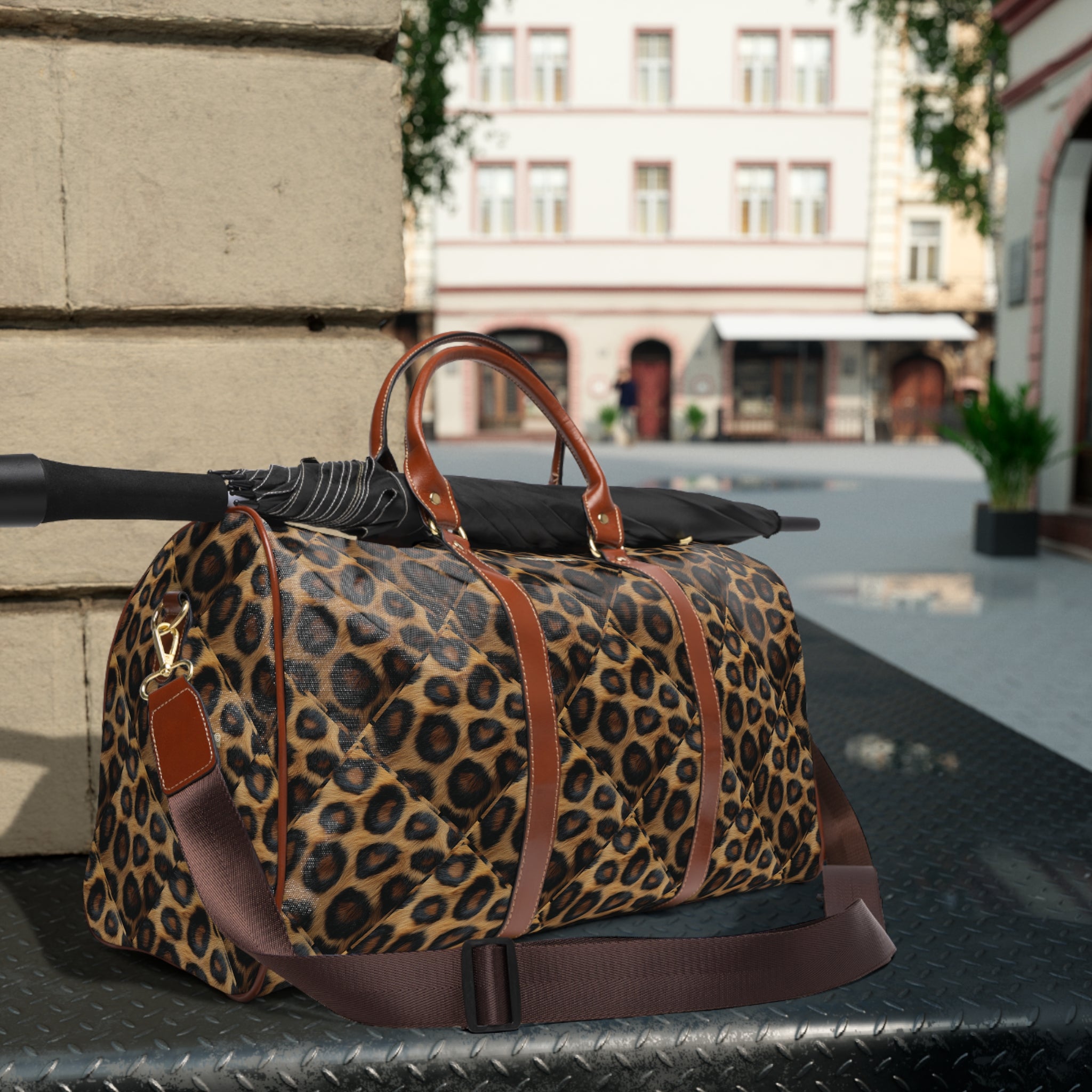 CNOBD ART Custom - Waterproof Travel Bag - RoarCouture EDITIONS - Leopard Print Leonarda de Velucci - RC NO 01